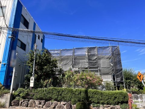 兵庫県神戸市垂水区　M様邸　屋根工事用の足場工事