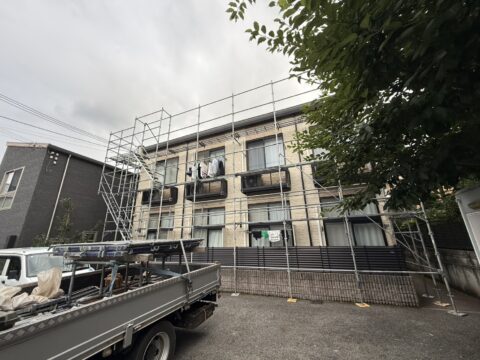 兵庫県芦屋市 Rハイツ 壁塗装用足場工事