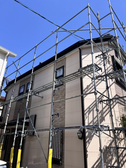 兵庫県明石市　N様邸　外壁コーキング改修用の足場工事