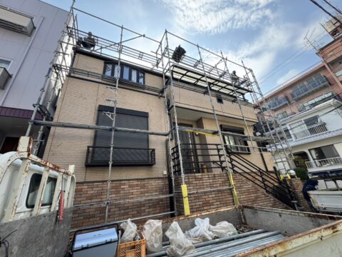 大阪府寝屋川市 I様邸 壁塗装用足場工事